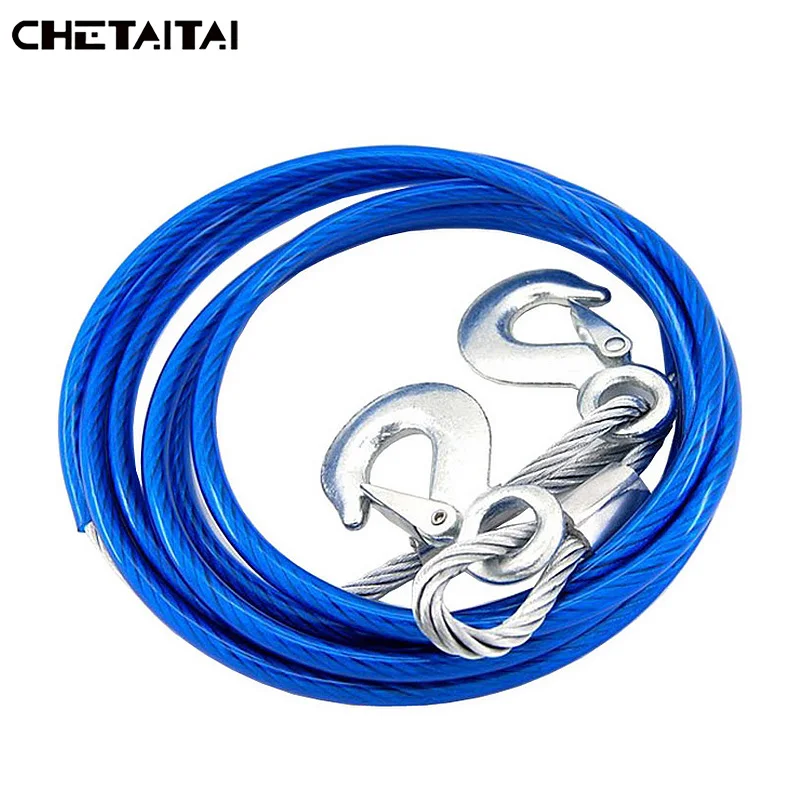 Chetaitai 4 متر 5 طن pvc سيارة الطوارئ أسلاك الفولاذ ثخن وتوسيع الساحبة حبل الجر سلسلة مركبة شاحنة المعدات أداة سحب بار