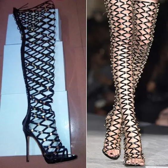 2018 Estate Calda ди металло Prigioniera Вите делла Copertura делле синьор открытый носок Ritagli moda