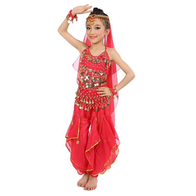 2018 New Style Child Belly Dance Costumes Kids Belly Dancing Girls Bollywood Indian Performance Cloth Belly Dance Dress 3pcs/set