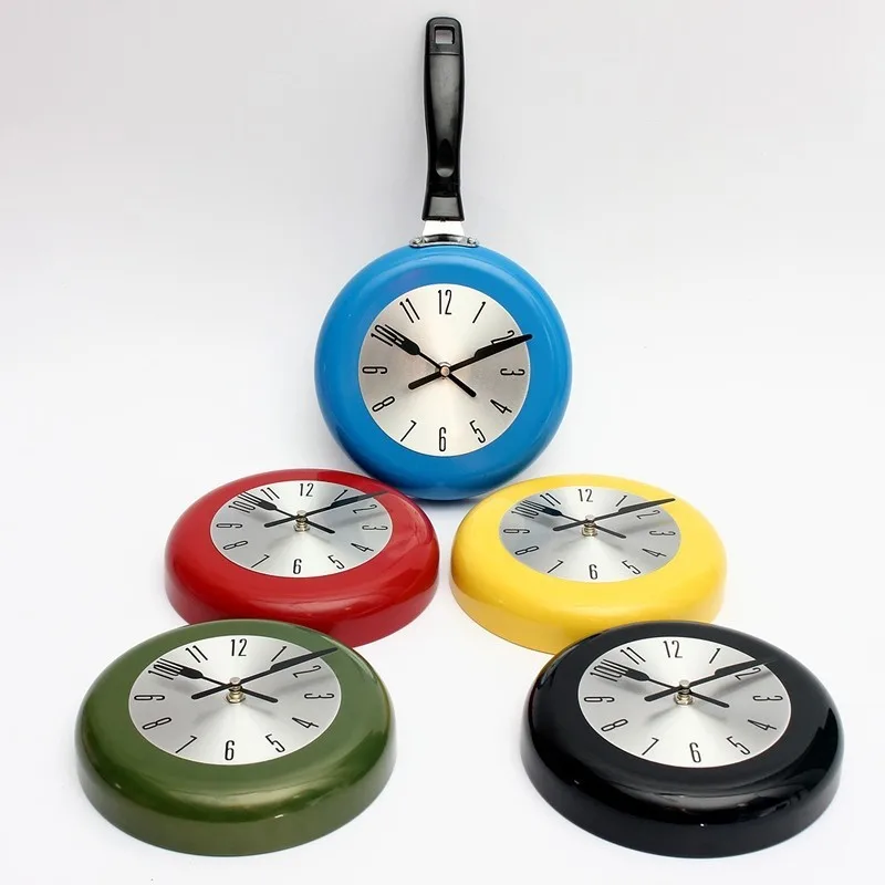 Креативные 8 дюймовые милые кухонные настенные часы для сковороды, новинка, пластиковые кварцевые часы Horloge Murale, домашний декор, подарки