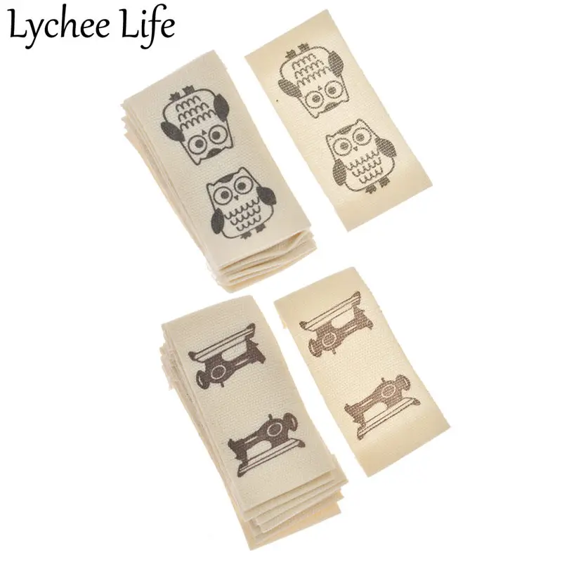 Lychee Life моющиеся тканевые этикетки с рисунком совы, аксессуары для шитья одежды, Заводская домашняя коллекция, новое поступление