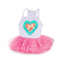 Dog Dresses Princess Skirt Puppy Love Heart Spring Summer Dog Clothes For Wedding dog dresses for small dogs robe chien