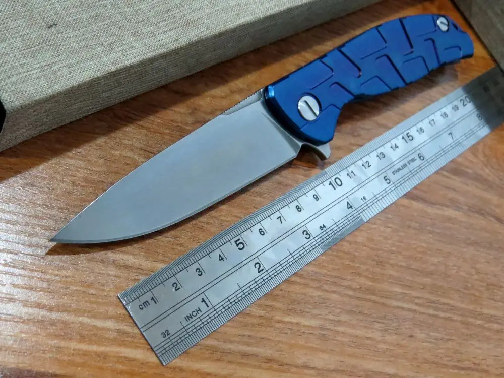 

New sale . Efeng F95 bearing Flipper folding knife D2 blade TC4 Blue Titanium handle outdoor camping hunting pocket knife
