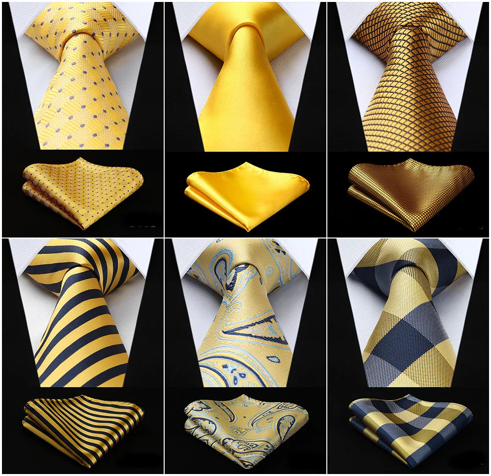 20 Colors Yellow Gold Mens Paisley 3.4