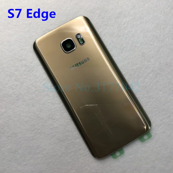 Samsung Galaxy S7 G930F/S7 EDGE G935F Задняя стеклянная крышка батареи Задняя Дверь Корпус чехол samsung S7 Edge Задняя стеклянная крышка - Цвет: S7 Edge Gold