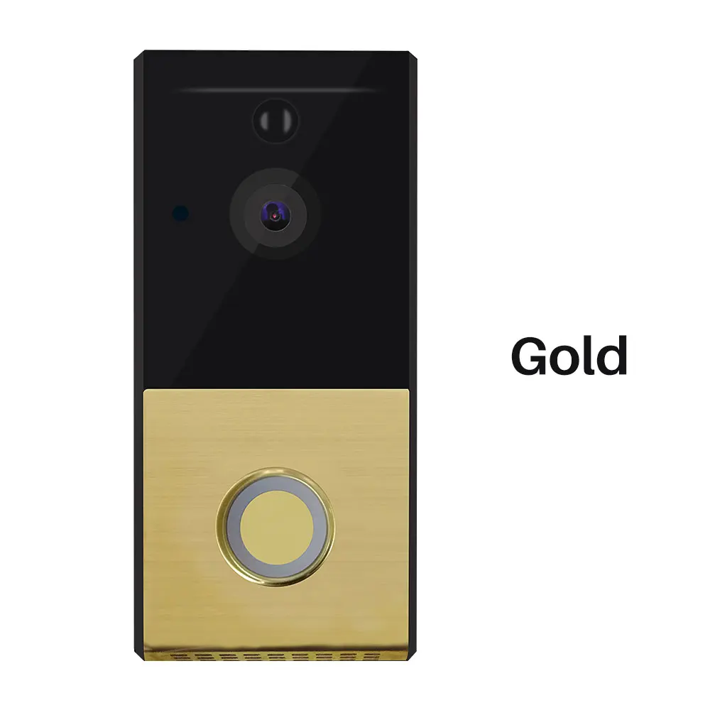 Видео дверной звонок беспроводной WiFi дверной звонок монитор Сигнализация дверь ip-камера для домофона батарея Открытый водонепроницаемый iOS Android - Цвет: Gold