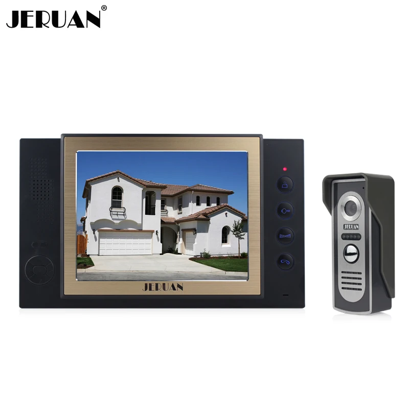

JERUAN 8 Inch Door Phone Monitor 1 Camera Rain-proof System With Video Recording And Photo Storage Function Intercom