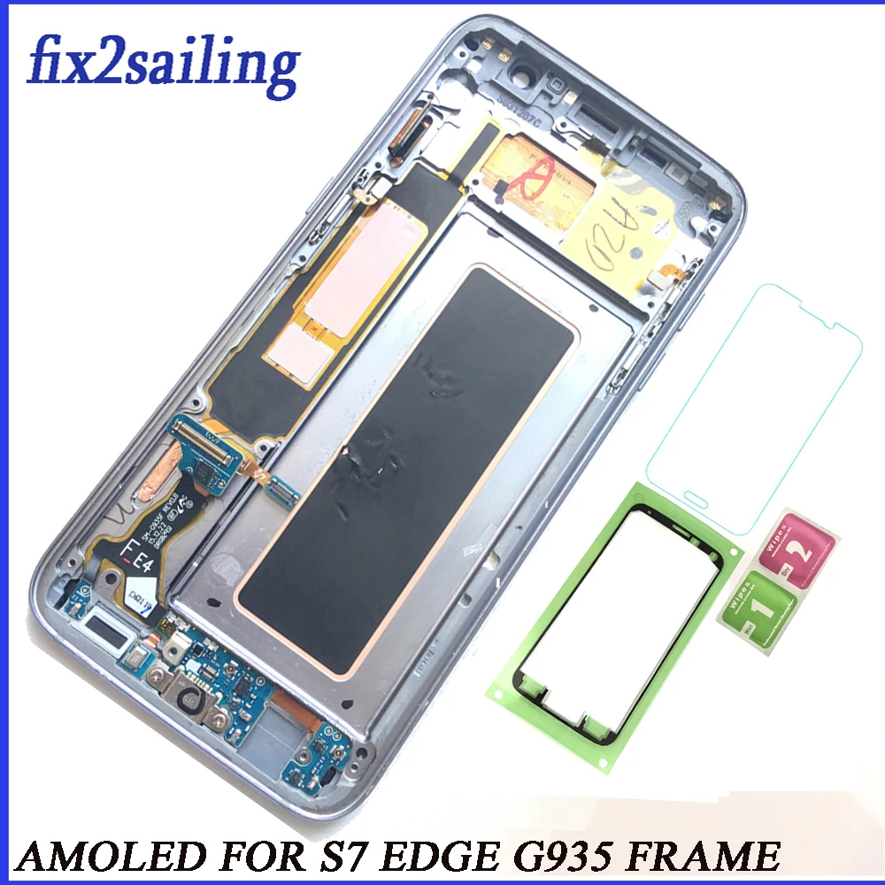 

Super AMOLED Lcd Display For Samsung Galaxy S7 Edge G935F G935A G935FD G935P LCD Screen Replacement Digitizer Assembly +frame