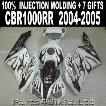 

High quality parts for HONDA 2004 2005 cbr1000rr fairings white black with red flames fairing CBR 1000 RR 04 05 GNK86