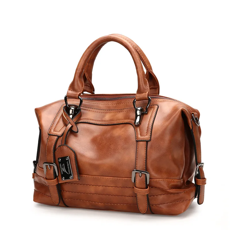 

European And American Style Women Handbags Solid Vintage Lady Tote Bag Female Brand Crossbody Bags Leather Women Shoulder Bag