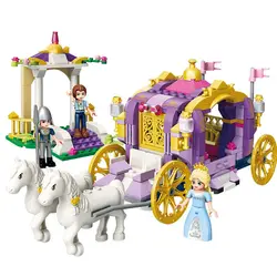 Принцесса Лея серии Фиолетовый королевский carriag Строительные блоки Устанавливает Кирпичи Модель детского подарка для детей игрушки