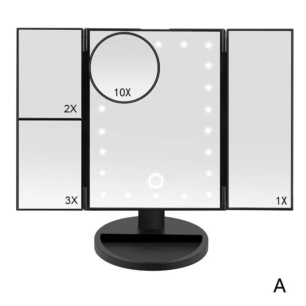 Горячая продажа зеркало для макияжа 10X22 настольная Светодиодная лампа настольное Сенсорное зеркало 1X/2X/3X/10X регулируемое USB 4 батарея