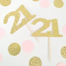 Индивидуальный номер блеск 30th 40th 50th 60th с изображением пирожного на день рожденья топперы крещения вечерние украшения пончик еды