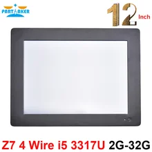 Partaker Z7 Touch Screen Resistive All In One PC with 2MM Slim Panel 2 RS232 12.1 Inch Intel Core i5 3317u 2G RAM 32G SSD