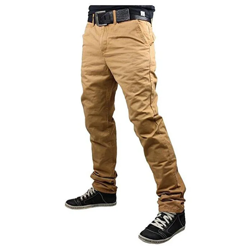 

2018 New Fashion Brand Men's Pants Slim Solid Color Elasticity Men Casual Pants Man Trousers Designer Khaki Mens Joggers M-3XL