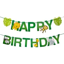 Cartoon Safari Jungle Animal Happy Birthday Party Banner Jungle Party Bunting Flags Baby Shower Kids 1st Birthday Garlands Decor Cartoon Safari Jungle Animal Happy Birthday Party Banner Jungle Party Bunting Flags Baby Shower Kids 1st Birthday Garlands Decor