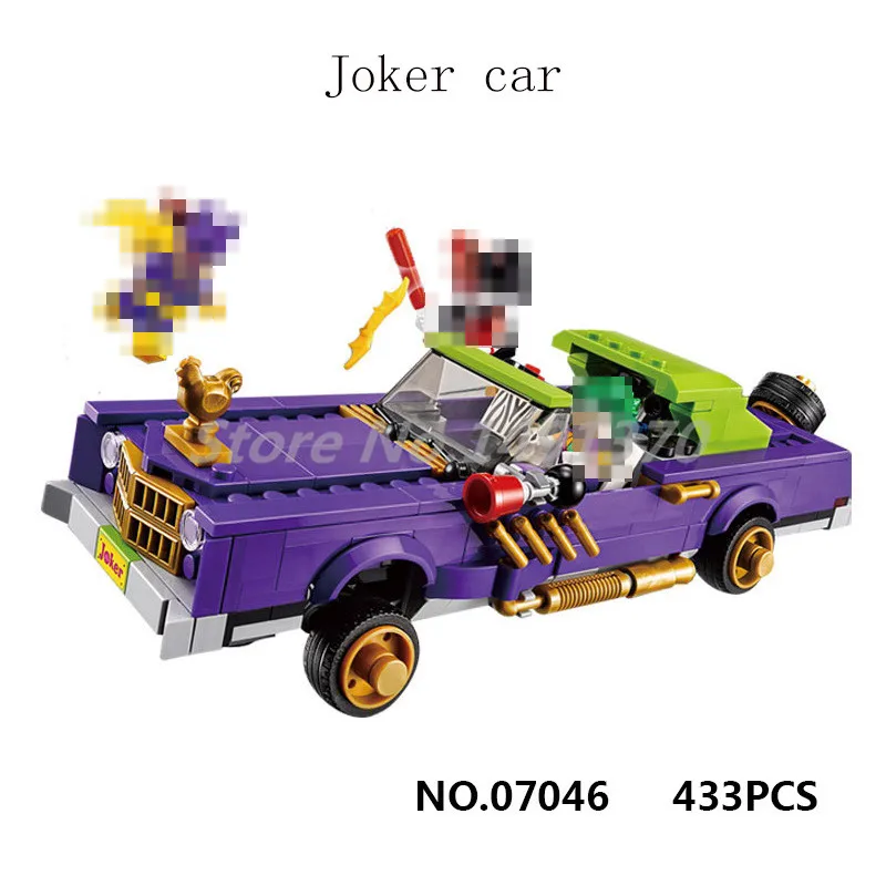 

DC Super Heroes Batman Movie Series Building Blocks The Joker Notorious Lowrider Car Model Sets Toys For Children Gifts