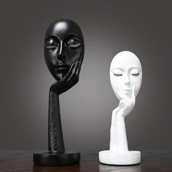 

Creative Women's Mask Model Coffee Shop Decoration Creative Figure Sculpture Living Room Porch Decoration Sculpture Ornaments