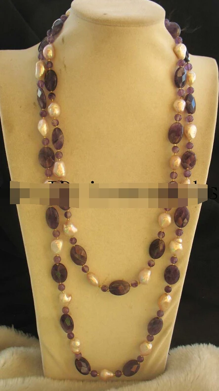 

huij 003083 freshwater pearl baroque and amethyst necklace 55