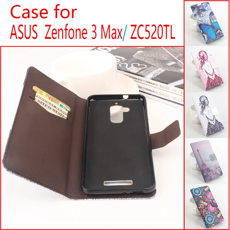 

Cute Printing Leather Case Cover for Asus Zenfone 3 Max/ZC520TL Pink Wallet Phone Cases with Stand and Card Holder