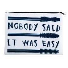 Letter 3D Printing square cosmetic bag pouch organizer maleta de maquiagem bags necessaire travel toiletry bag