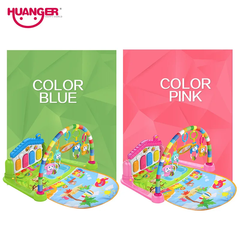 Игровой коврик Huanger Baby 3 в 1 развивающий музыкальный с клавиатурой для детей