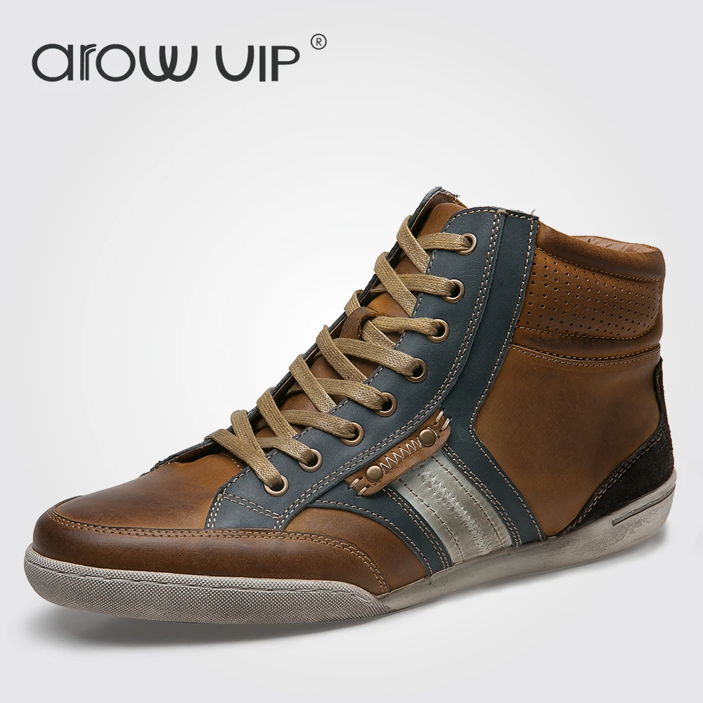 arow VIP Brand Fashion Genuine Leather Casual Shoes, High Quality Ankle