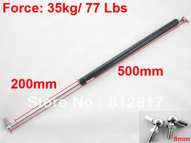 

35kg 77 Lbs Force 200mm Stroke M8 Thread Auto Gas Spring Strut Rod 20
