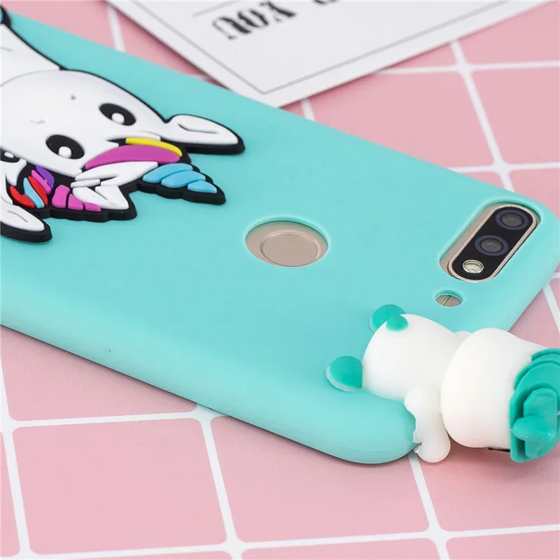 Y7 чехол для Coque huawei Y7 чехол s для huawei Y7 Prime чехол мультяшная 3D кукла игрушка Мягкий силиконовый чехол для телефона для женщин