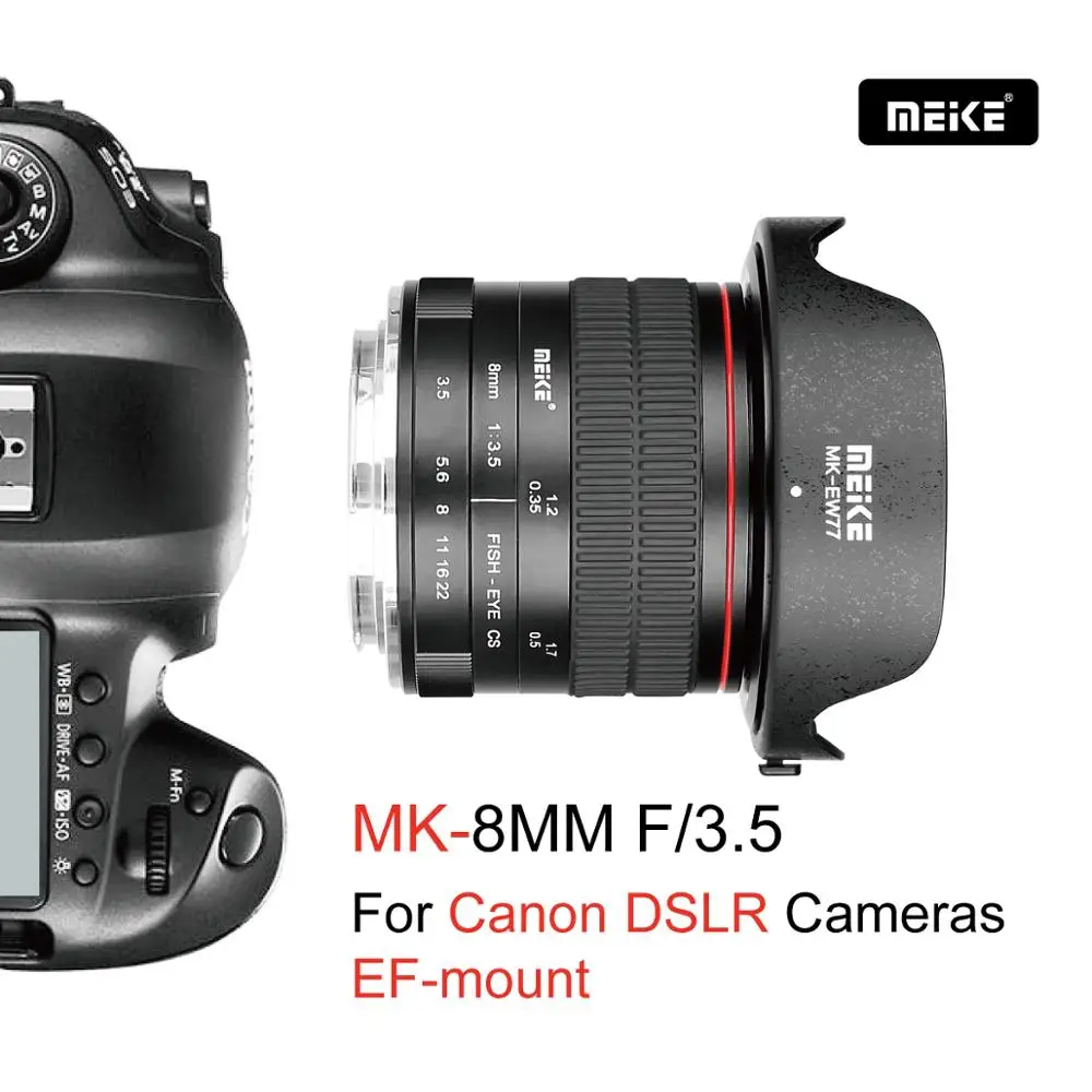 Meike 8 мм f/3,5 рыбий глаз ручной объектив APS-C/Полнокадровый для Canon EF EOS 6D 60D 70D 80D 5D2 5D3 600d 1100d DSLR камер