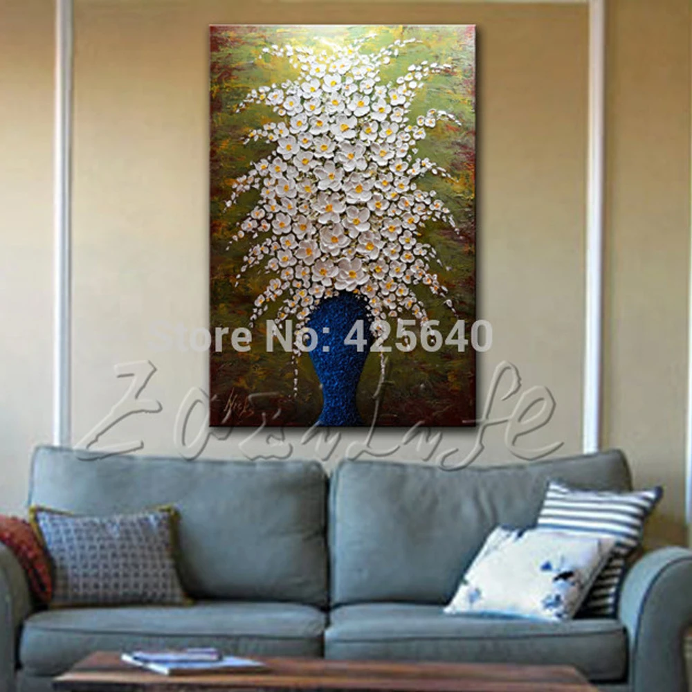 Aliexpresscom Buy Hand Painted Palette Knife White Flowers Oil - Aliexpresscom Buy Hand Painted Palette Knife White Flowers Oil Paintingwall Art Canvas Picture Modern Abstract Home Decor Living Room Bedroom From aliexpresscom buy hand painted palette knife white flowers oil - aliexpresscom buy hand painted palette knife white flowers oil paintingwall art canvas picture modern abstract home decor living room bedroom from