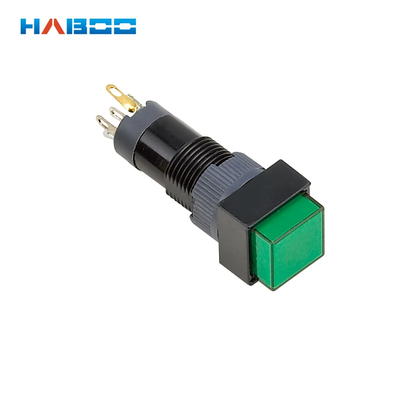 

HABOO HBE10 dia.10mm illuminated push button switch reset,momentary with various color led lighting electrical switch 6v 12v 24v