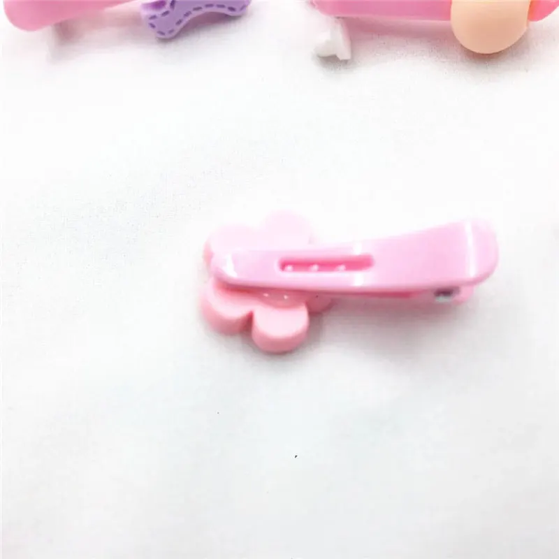 20 шт., модные розовые детские заколки для волос из ПВХ для маленьких девочек, милые цветочные заколки для девочек