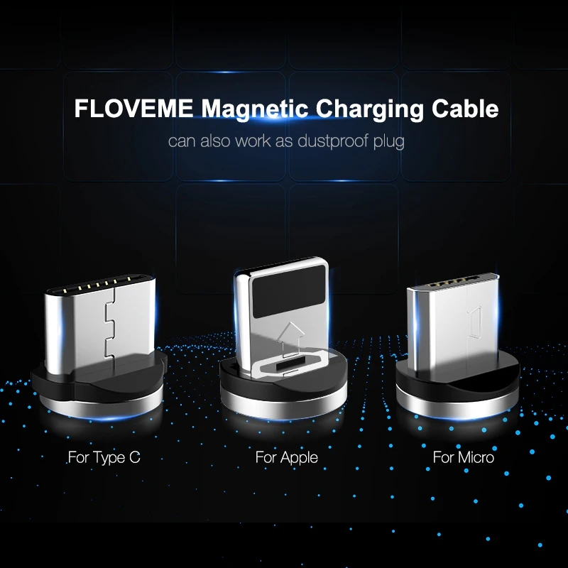 Магнитный USB кабель FLOVEME 1 м СВЕТОДИОДНЫЙ зарядный Micro для телефонов iPhone X 7 6 5 Samsung