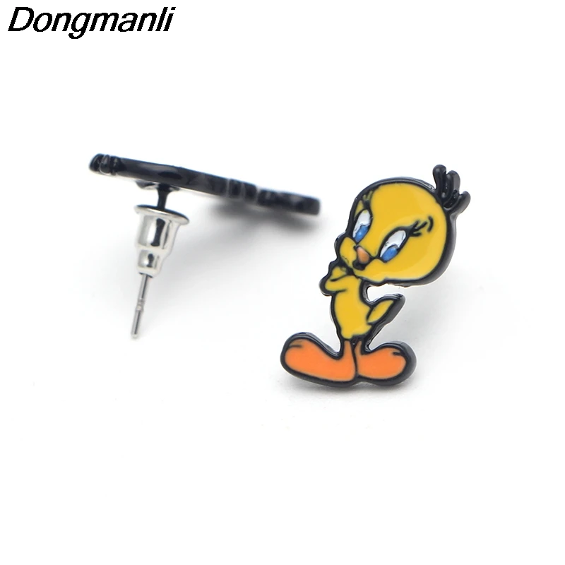 P2658 Dongmanli мультфильм анимация птица из нержавеющей стали пирсинг для уха гвоздики
