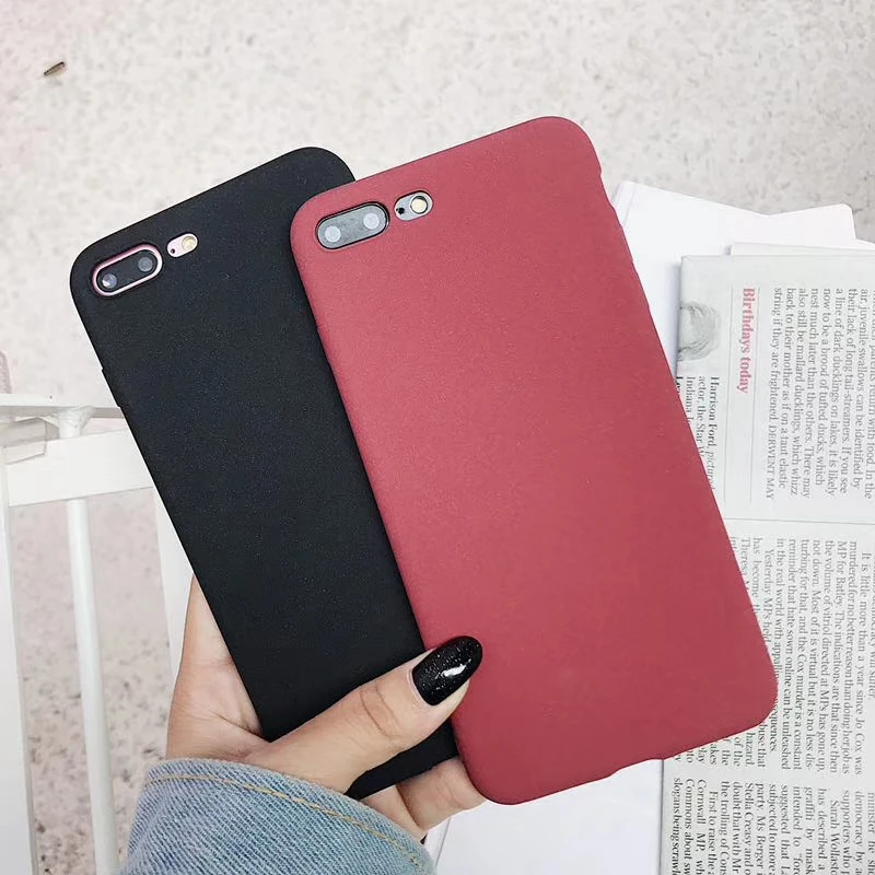 Slim Frosted Rock Sand Texture TPU Case for iphone 7 Plus SE 5 5S 6S 6 X Samsung S9 S8 S7 Edge S6 Note 8 Cover Matte Phone |