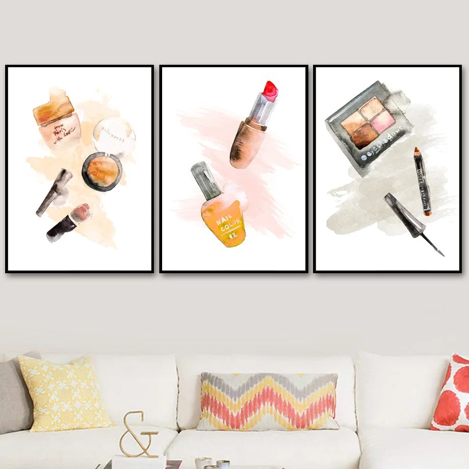 Paris-Brand-Makeup-Lipstick-Perfume-Nordic-Posters-And-Prints-Wall-Art-Canvas-Painting-Decoration-Pictures-For