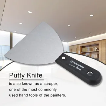 

Portable Multifunctional Stainless Steel Putty Knife Flexible Dry Wall Painting Plastering Scraper Painter Tool