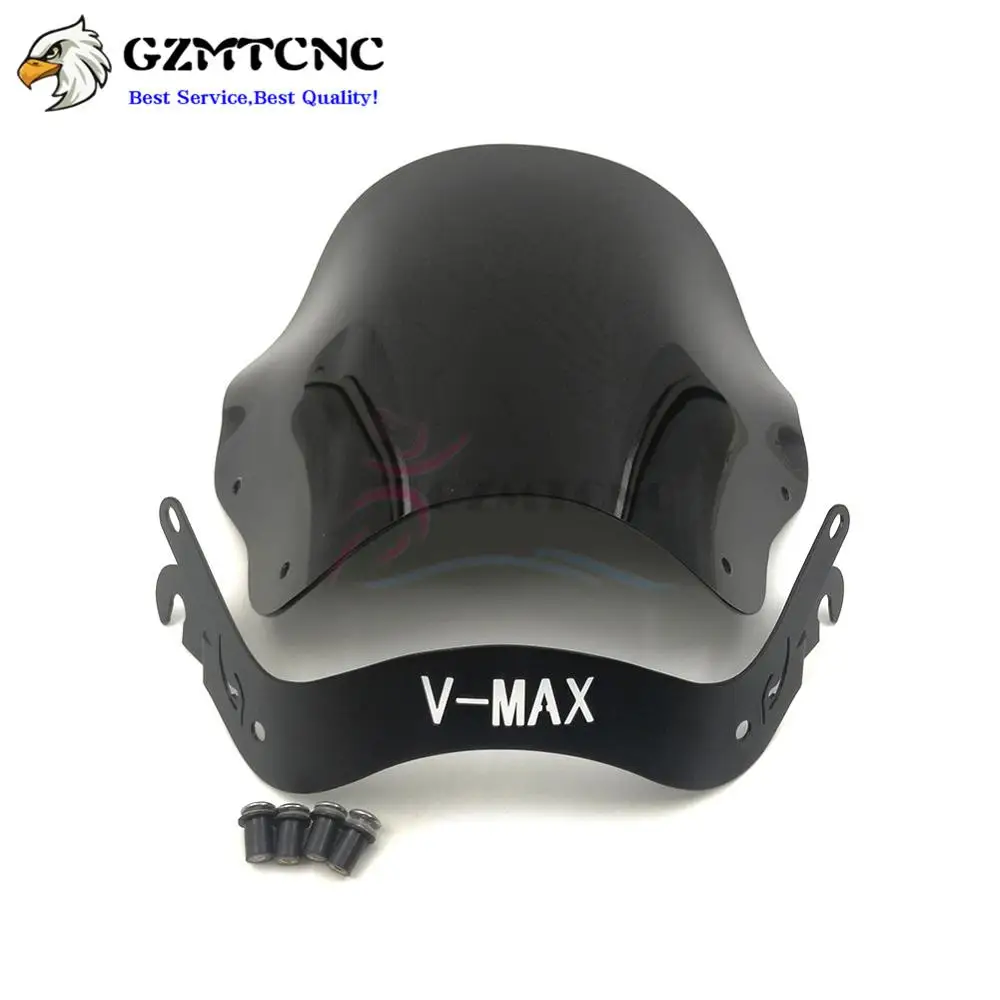 

VMAX1200 VMAX1300 Motorcycle Windshield ABS Plastic WindScreen w/ Mount Bracket Kit for Yamaha V-MAX VMAX 1200/1300