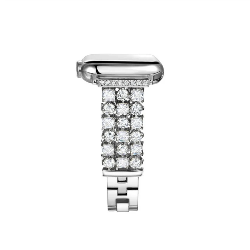 Женский ремешок для часов Apple Watch Band 38 мм 42 мм 40 мм 44 мм Алмазный ремешок из нержавеющей стали для iwatch band Series 4 3 2 1 браслет