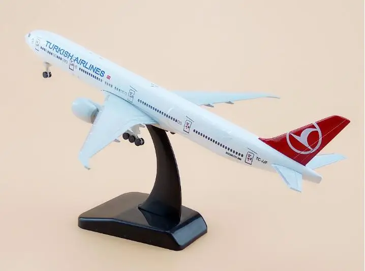 Aviation Accesories TK Collection Turkish Airlines Boeing 777-300 ER 1/200 Scale Model Plane with Landing Gears Office Decor Home Decor