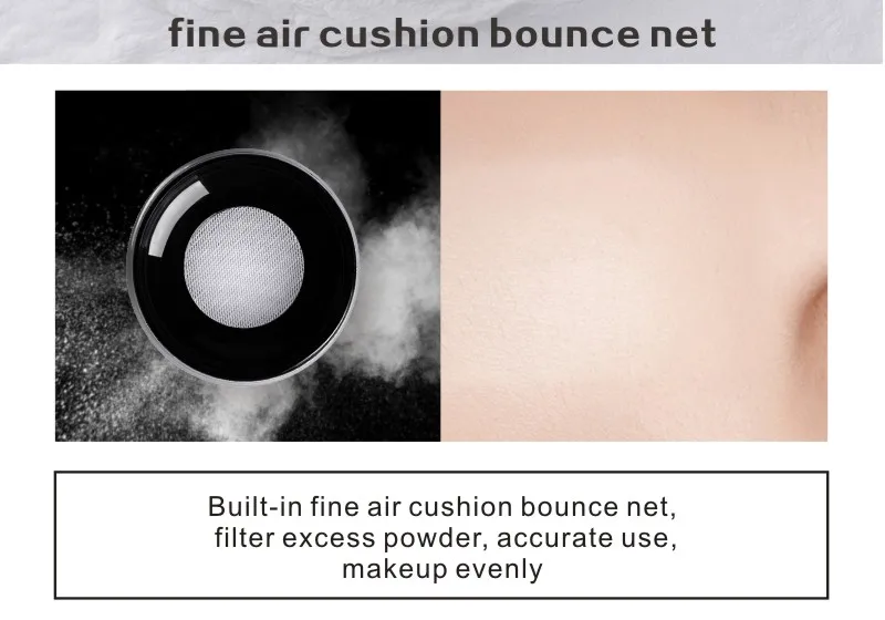 HENLICS 24 Hour Long Lasting Velvet Loose Powder Concealer with Makeup Brush 2pcslot Oil-control Loose Mineral Makeup Powder (5)