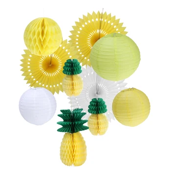 

10 Pcs Hawaii Party Decor Set Lightweight Beautiful Creative Paper Honeycombs Paper Fans for Pool Party Graduation Birthday