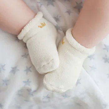 

Autumn and Winter Baby Short Socks Crown Terry Socks Children Thick Warm Sock