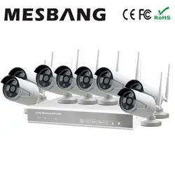 Mesbang легко инсталляции 720 P 8ch Wi-Fi камеры безопасности комплект бесплатная доставка компанией DHL