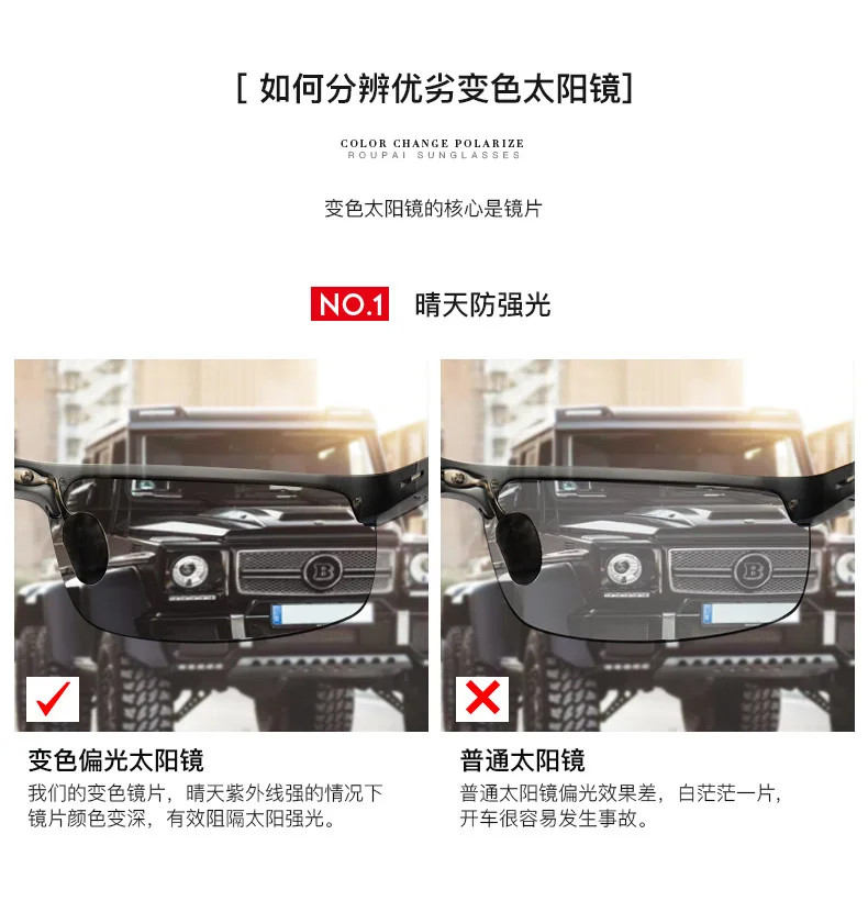 GUANGDU фотохромные солнцезащитные очки поляризованные линзы UV400 алюминиево-магниевая оправа Очки для вождения для мужчин Высокое качество