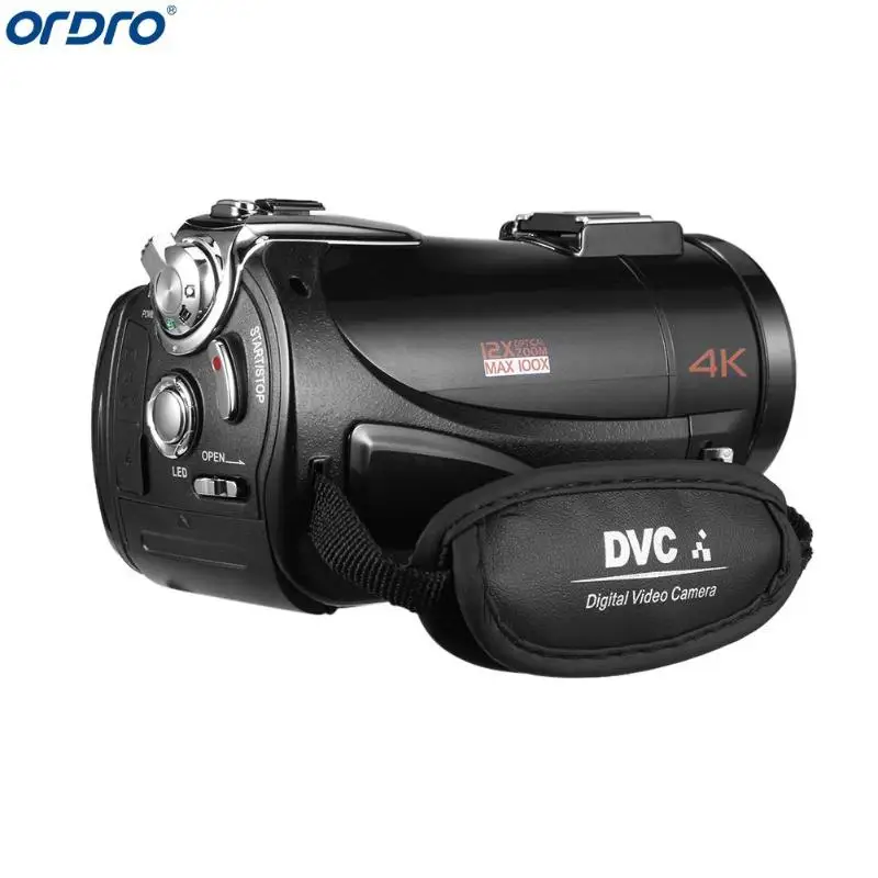 Ordro AC5 4K UHD Цифровая видеокамера FHD 24MP WiFi 12X оптический 100X цифровой зум ips сенсорный экран мини DV видеокамеры
