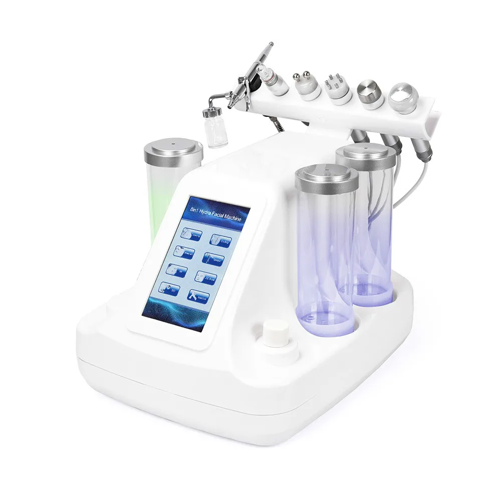 

6 In 1 Small Bubbles Ultrasonic RF Hydra Deep Facial Ance Pore Cleaner Facial Massage Machine BIO Light Skin Care Device