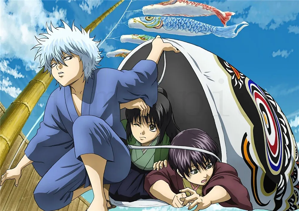 Постеры Gintama аниме японский мультфильм белая бумага с покрытием печатает четкое изображение гостиная спальня бар украшения дома искусство бренд - Цвет: Бургундия