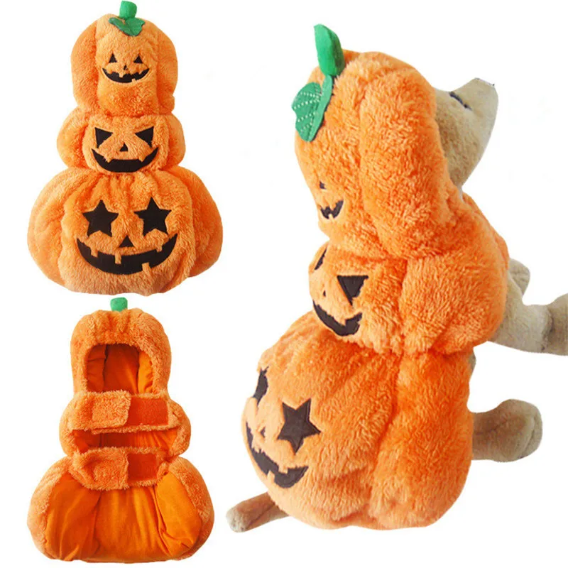 

Fashion Style Pet Dog Clothes Halloween Three Dimensional Nifty Pumpkin Make Up Outfit for Small and Medium (color:yellow